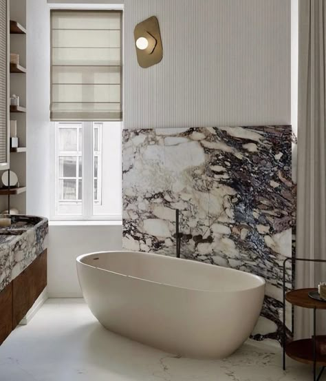 Beautiful Small Bathrooms, Calacatta Viola Marble, Viola Marble, French Apartment, White Room Decor, Beach House Interior Design, Baby Bathroom, Small Bathroom Makeover, Calacatta Marble