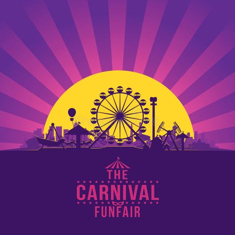 The carnival funfair. And amusement with sunset/sunbeams background. vector illu #Sponsored , #sponsored, #Sponsored, #funfair, #sunset, #vector, #amusement Sunset Vector, Fun Fair, The Carnival, Design Resources, Stock Illustration, Entrance, Stock Vector, Carnival, Vector Illustration