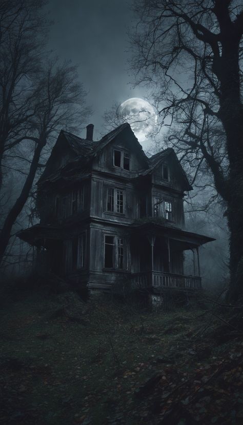 Old House Aesthetic Dark, Creepy House Drawing, Creepy Mansion, Gothic Haunted House, Haunting Photography, Horror Castle, Haunted House Pictures, Haunted House Drawing, Halloween Imagem