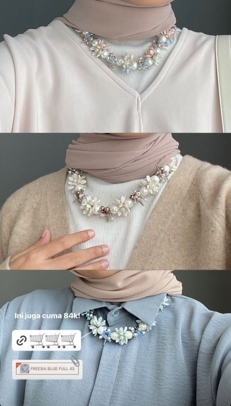 Hijab Necklace, Diy Gelang, Hijab Outfit, Ootd, Beads, Quick Saves