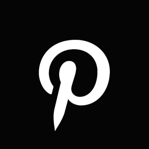 Black And White Pinterest Icon, Dark Pinterest Icon, Ikon Black, Pinterest App Icon, Iphone Logo, App Store Icon, Mobile App Icon, Zestaw Ikon, White Icons