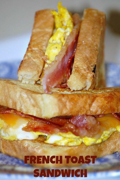 Toast And Cheese, Toasted Sandwich Recipes, Easiest Breakfast, French Toast Sandwich, Food Vibes, Easy Breakfasts, Working Person, Eggs And Bacon, Breakfast Meals