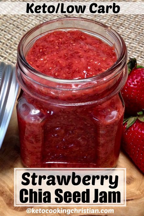 Keto Strawberry Jam, Chia Seed Jam Recipe, Chia Seed Jam, Keto Dishes, Strawberry Jam Recipe, Desserts Keto, Homemade Strawberry Jam, Keto Brownies, The Leftovers