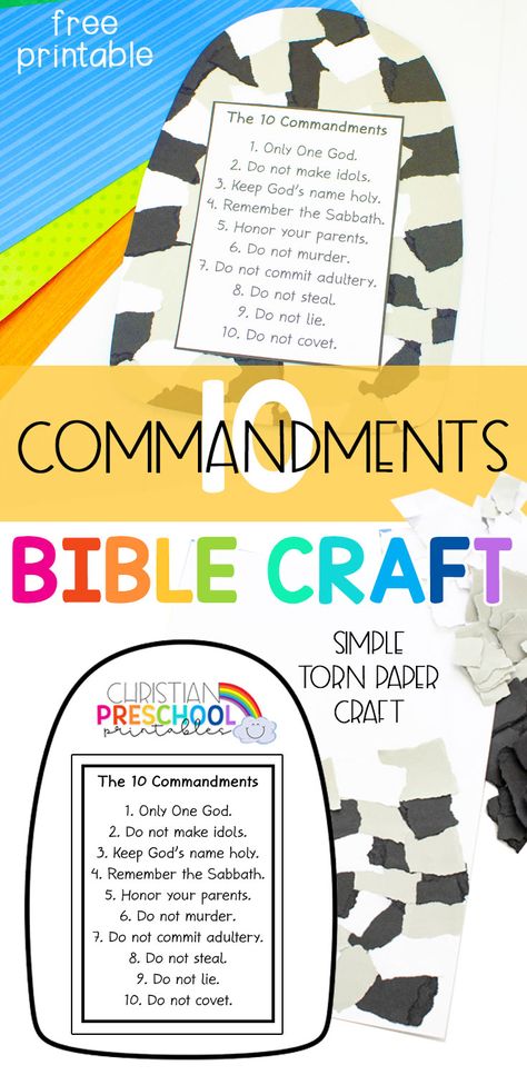 Are your kids struggling to obey the rules? Why not use an object lesson to help them understand it's because they are loved?!! My easy ten commandment bible craft requires only 4 materials & 5 steps! #christianpreschoolprintables #tencommandmentscraft #tencommandmentsprintable #freetencommandmentscraft #mosescraft #freemosescraft Moses And The Ten Commandments Craft Preschool, Ten Commandments Preschool Craft, Ten Commandments Preschool, Moses 10 Commandments Craft, 10 Commandments Craft For Kids, Ten Commandments Craft For Kids, 10 Commandments Craft Preschool, 10 Commandments Lesson, The Ten Commandments For Kids