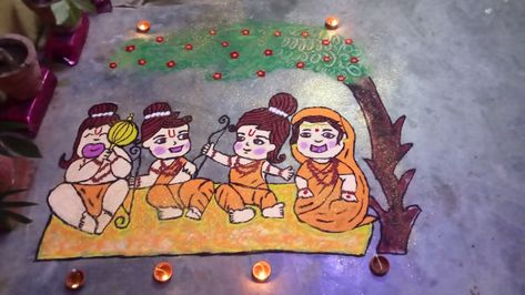 Diwali Activities, Poster Rangoli, Easy Rangoli Designs Videos, Very Easy Rangoli Designs, Rangoli Designs Simple Diwali, Easy Rangoli Designs Diwali, Big Rangoli, Diwali Decorations At Home, Rangoli Colours