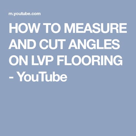 HOW TO MEASURE AND CUT ANGLES ON LVP FLOORING - YouTube Vinyl Plank Flooring Installation, Door Moulding, Lvp Flooring, Flooring Installation, Door Molding, Vinyl Plank Flooring, How To Measure, Plank Flooring, Floor Installation