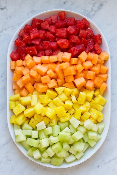 Melon Fruit Salad | Cooking Classy Pineapple Fruit Salad, Mexican Fruit Salad, Mexican Fruit Salads, Fruit Salad With Honey, Mexican Fruit, Mint Dressing, Big Snacks, Honey Lime Dressing, Resep Salad