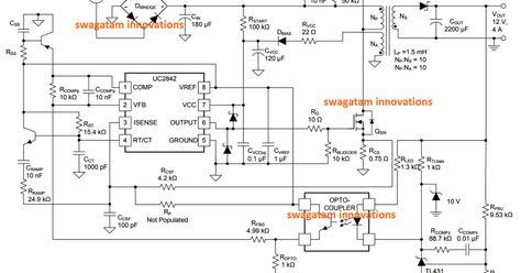 The post details a simple 12V 2 amp SMPS circuit which can be used for all offline flyback converter application Basic Electronic Circuits, Power Supply Design, Power Supply Circuit, Electronic Circuit Design, Hobby Electronics, Led Projects, Electronics Basics, Electronic Schematics, Electronic Circuit Projects