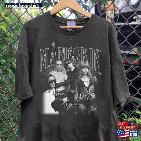 Maneskin T-Shirt Shirt Måneskin Rock Band Classic Unisex Check more at https://musicloveshirt.com/product/maneskin-t-shirt-shirt-måneskin-rock-band-classic-unisex/ Band T Shirt Aesthetic, Sweet Band, Rock Band Shirts, Shirt Inspiration, Classic Rock Bands, Damiano David, Band Merch, Band Shirts, Love Shirt