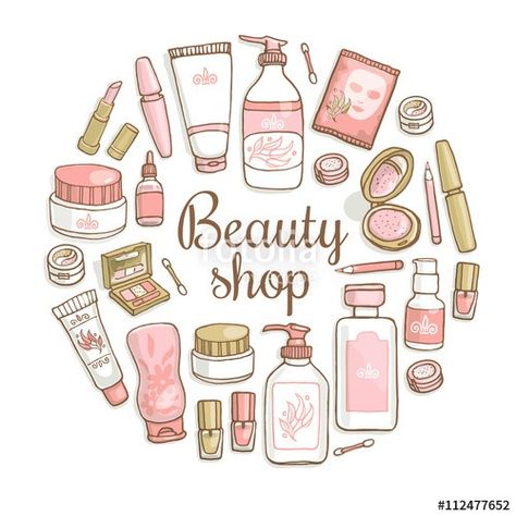 Cosmetics Background, Makeup Illustration, Perfume Lotion, Hand Drawn Cards, Makeup Package, Doodle Icon, Cream Lipstick, Beauty Illustration, Beauty Pictures