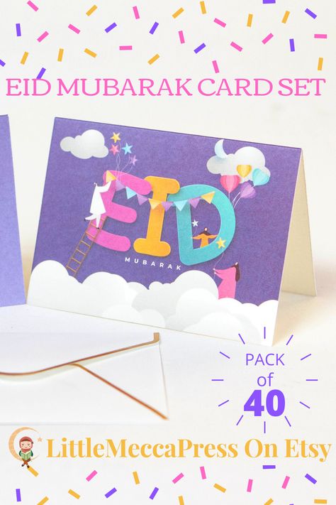 Eid Card Designs For Kids, Eidi Envelopes Ideas For Kids, Eid Mubarak Cards For Kids, Eid Cards Handmade Ideas, Eid Cards For Kids, Raya Deco, Happy Eid Cards, Eid Decoration Ideas, Kad Raya