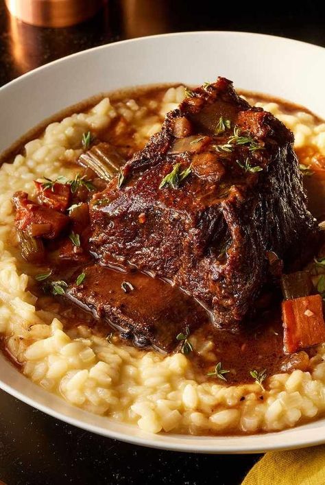 Short Ribs With Risotto, Short Ribs Recipe, Braised Short Ribs, Beef Stew Recipe, Braised Beef, Beef Ribs, Stew Recipe, Beef Recipes Easy, Beef Recipes For Dinner