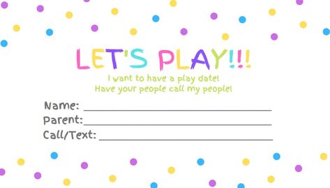 Latest addition to my #etsy shop: Play Date Business Card https://etsy.me/3Kyw3RM #playdatecards #playdatecard #businesscard #businesscards #kidsbusinesscards #kidsbusinesscard #kidbusinesscards #kidbusinesscard #makefriends Play Date Invitation, Play Cards, Contact Card, Date Invitation, Play Date, Cards For Kids, Class Gift, Business Stationery, Calling Cards