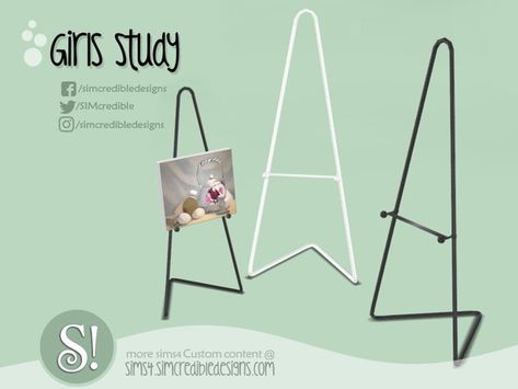 SIMcredible!'s Girls Studio - easel Sims 4 Cc Skills, Sims 4 Hobby Cc, Sims 4 Cc Hobbies And Skills, Sims 4 Skills, Sims 4 Medieval, Sims 4 Tsr, Cc Furniture, Sims 4 House Plans, The Sims 4 Packs