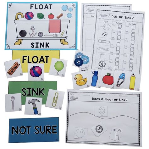 Float or Sink Activity Pack includes:Float PosterFloat and Sink picture sortFloat or Sink Sorting Worksheet Does it float or sink? Guess then actual Sink Or Float Worksheet, Float Or Sink, Sorting Worksheet, Sink Or Float, Chemical Science, Sorting Activities, Activity Pack, Cut And Paste, Preschool Activities