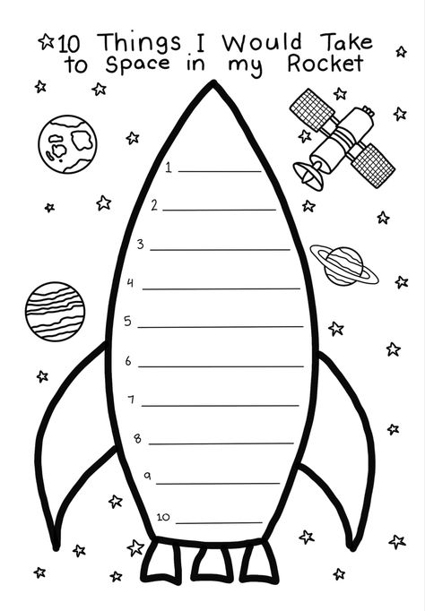 Created by @educatingwith_mrsriley. 10 things I would take to Space in my Rocket Outerspace Classroom Activities, Space Literacy Night, Space Themed Worksheets Preschool, Space Activities School Age, Elementary Space Activities, Solar System Worksheets Kindergarten, Preschool Outer Space Activities, Alien Art For Kids, Space Day Activities For Kids