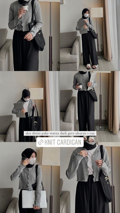 #🌸✨️ Yang mau link nya langsung klik/tap foto atau klik "kunjungi/baca" kemudian tinggal cari nomor nyaa~ Grey Cardigan Outfit Hijab, Crop Sweater Outfits Hijab, Ootd Cardigan Crop Hijab, Ootd Cardigan Crop, Grey Outfit Hijab, Grey Crop Top Outfit, Outfit Celana Kulot, Outfit Kulot, Morocco Outfits