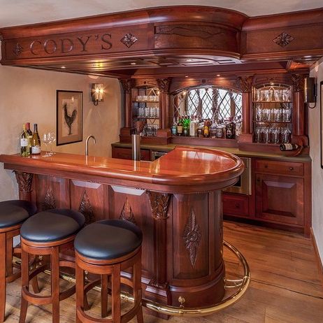 Building A Home Bar, Basement Bar Plans, Basement Bar Design, Bar Plans, Basement Bar Designs, Kursi Bar, Home Pub, Antique Bar, Classic Bar