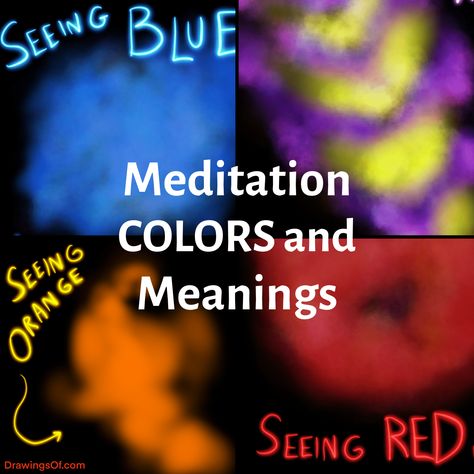 What does it mean when you see meditation colors behind closed eyes, like red, orange, blue, white, or purple? Learn about how chakras heal! #meditation #chakras #colors Seeing Colors During Meditation, Seeing Purple During Meditation, Colour Meditation, Meditation Colors, Chakras Colors, What Do Colors Mean, Color Meditation, Healing Colors, What Colors Mean