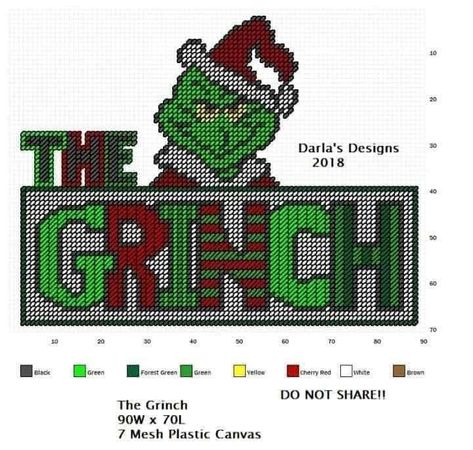 Plastic Canvas Christmas Patterns Free, Grinch Plastic Canvas, Christmas Plastic Canvas Patterns, Plastic Canvas Patterns Free Printable, Christmas Plastic Canvas, Grinch Stuff, Grinch Wreath, Christmas Stitch, Canvas Ornaments