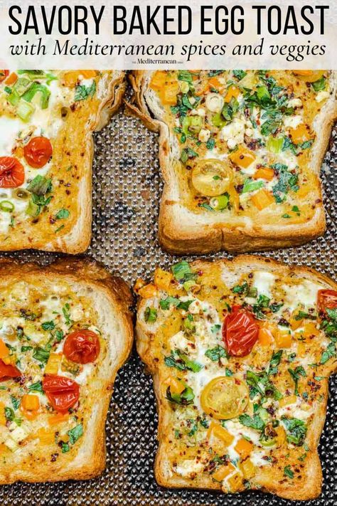 Baked Egg Toast Mediterranean Dish, Egg Baked, Best Healthy Breakfast, Homemade Italian Seasoning, Mediterranean Breakfast, Upbeat Music, Mediterranean Diet Recipes Dinners, Breakfast Omelette, Aleppo Pepper