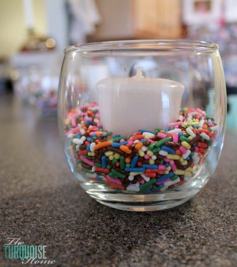 Sprinkle Birthday Party, Candle In A Jar, Sprinkle Birthday, Sprinkles Birthday Party, Sprinkle Shower, Sprinkle Party, Sprinkle Baby Shower, Donut Party, Diy Birthday Party