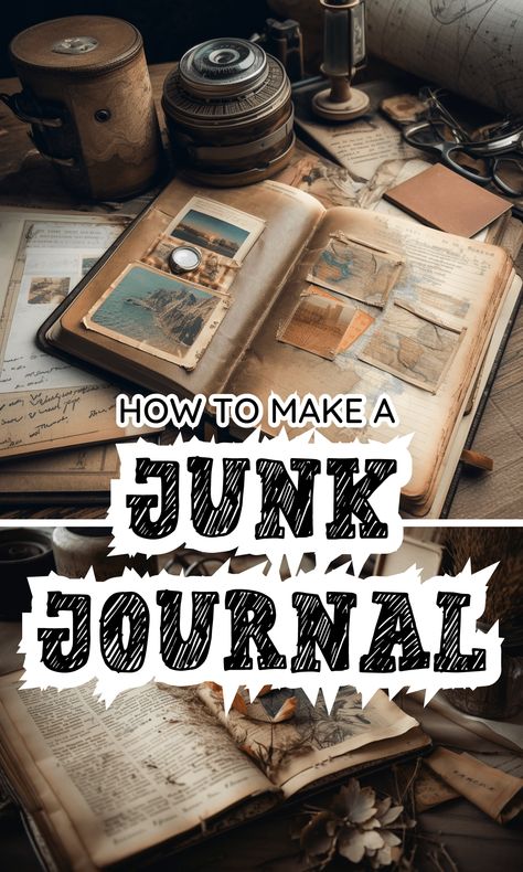 Junk Journals How To Make A, How To Make A Junk Journal For Beginners, What Is A Junk Journal, How To Start A Junk Journal, How To Make Junk Journals, Junk Book Ideas, How To Make A Junk Journal, Vintage Junk Journal Ideas, Junk Journal Prompts