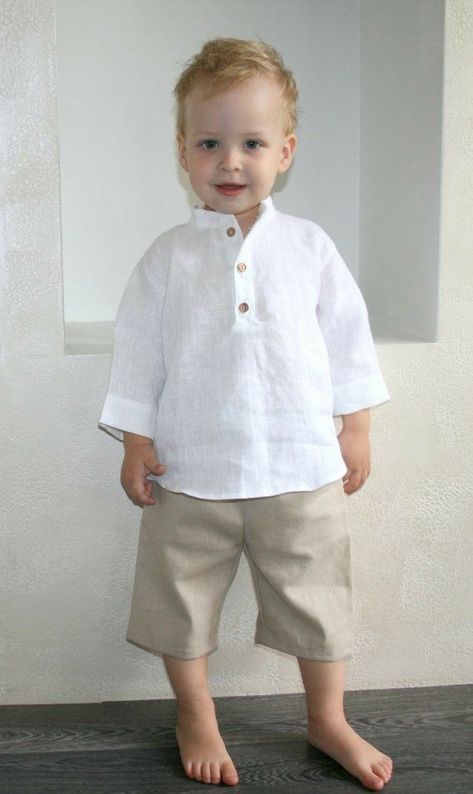 Toddler Baptism, Handmade Suit, Toddler Harem Pants, Boys Linen Shirt, Modern Kids Clothes, Suit For Boys, Kids Dress Boys, Linen Outfit, Baby Boy Dress