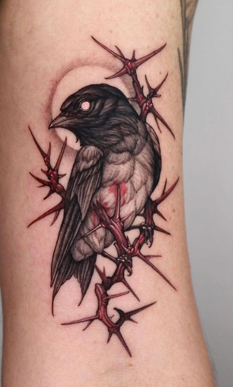 Word Tattoo Ideas, Surreal Tattoo, Tatoo Inspiration, Word Tattoo, Crow Tattoo, Fantasy Tattoos, Flash Tattoo Designs, Raven Tattoo, Creepy Tattoos