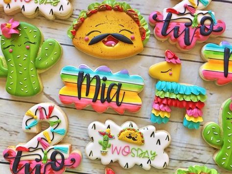 Taco Twosday Birthday, Taco Twosday, Fiesta Birthday Party, Taco Party, Fiesta Birthday, Fiesta Baby Shower, Mexican Party, Iced Cookies, 3rd Birthday Parties