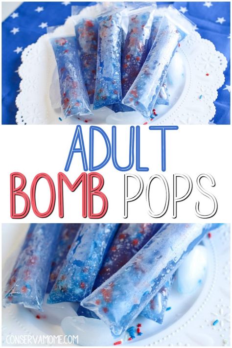 Nothing says summer more than Bomb Pops. Here's a delicious treat just for adults. These Adult Bomb pops are an Easy Spiked Freezer pops recipe #adultbombops #adultpopsicles #patrioticadultbombpops Adult Popsicles Recipes, Spiked Lemonade Recipe, Bomb Pops, Freezer Pops, July Inspiration, Patriotic Recipes, Boozy Treats, Traditional Desserts, Spiked Lemonade