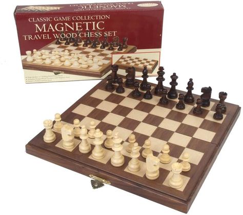 University Games Travel Magnetic Walnut Chess Set Portable Chess Set, Travel Chess Set, Wood Chess Set, Wood Chess, Chess Set, Classic Games, Surf Shop, Toys Shop, International Travel