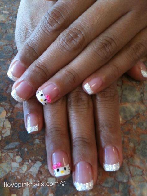 hello kitty Nails Hello Kitty, Kids Manicure, Rock Star Nails, Hello Kitty 3d, Hello Kitty Nails Art, Star Nail Designs, Kids Nail Designs, Strip Clubs, Cartoon Nails