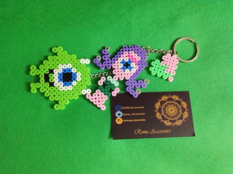 Monsters Inc Perler Beads, Mini Hama Beads, Hamma Beads Ideas, Monster Inc, Easy Perler Beads Ideas, Hamma Beads, Diy Perler Bead Crafts, Beads Ideas, Diy Perler Beads