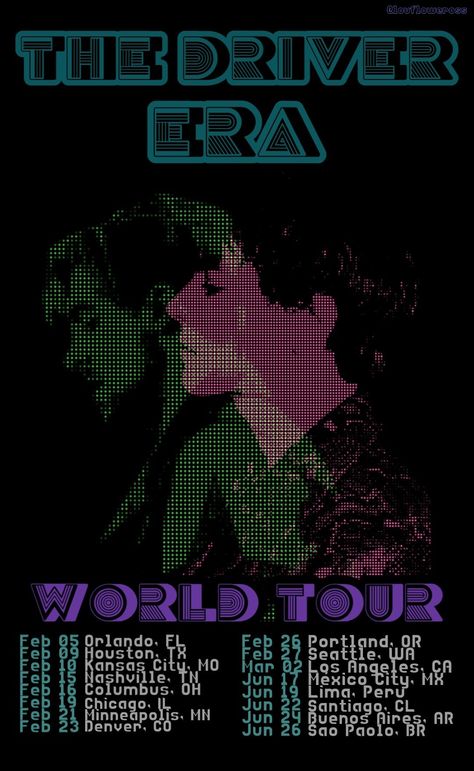 The Driver Era Aesthetic Poster, The Driver Era Poster, The Driver Era Wallpaper, World Tour Poster, Music Graphics, The Driver Era, Future Poster, Vintage Music Posters, Driver Era