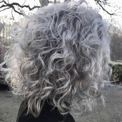 Grey Haircuts, Curly Silver Hair, Grey Hair Over 50, Lovely Grey, Grey Curly Hair, Highlights Curly Hair, Gorgeous Gray Hair, Hair Silver, Ice Blonde