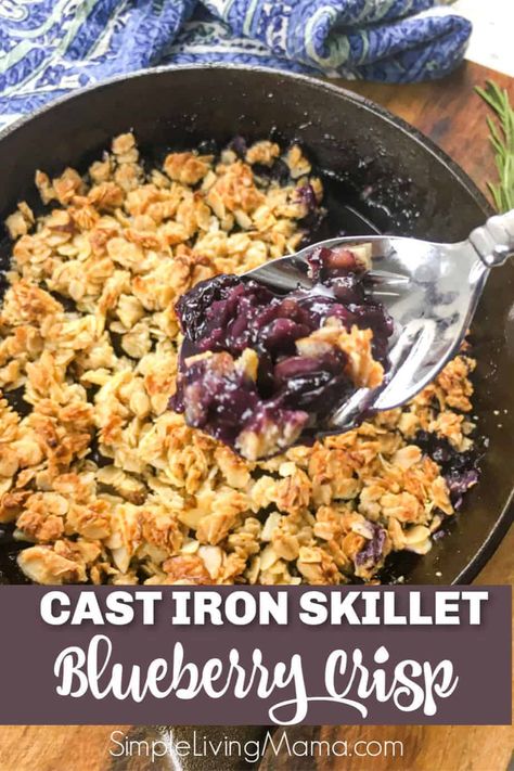 Blueberry Skillet, Blueberry Crisp Recipe, Blueberry Bush, Berry Crisp, Blueberry Crisp, Blueberry Season, Iron Recipes, Iron Skillet Recipes, Big Juicy