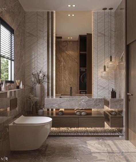 Neo Classical Bathroom, Modern Luxury Bathroom Design Master Bath, Luxury Washroom Design, Luxury Bathroom Decor, تصميم دورة مياه, Unique Bathroom Tiles, Luxury Powder Room, Wc Decoration, Bathroom Design Small Modern