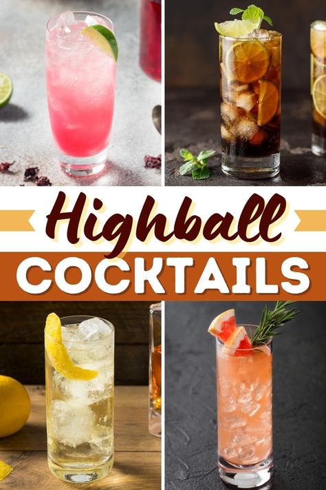 High Ball Glasses Cocktails, Japanese Highball Cocktail, Whiskey Highball Recipe, Highball Glass Cocktail, Highball Cocktail Drink Recipes, High Ball Drink Recipe, Japanese Highball, Highball Recipe, Whiskey Highball