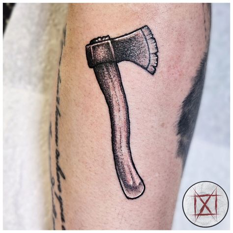 Little axe done for @twitchmiller for her work and passion at @valhalla_north #axe #axethrowing #coolestsportintown #blackwork #blackworktattoo #axetattoo #stickertattoo #dotworktattoo #fkirons #fkironsone #worldfamousink #stellarcartridges #killerinktattoosupplies #hornethoneystencil #hornettattoosupplies #killerinktattoo #weapontattoo #forearmtattoo #smalltattoo #illustrativetattoo #3rltattoo #uktattoostudio #thornabytattoostudio #markedforlifeuk #TimmyCTattoos Traditional Hatchet Tattoo, Dot Work Tattoo, Tattoo Supplies, Forearm Tattoo, Blackwork Tattoo, Tattoo Studio, Ink Tattoo, Blackwork, Small Tattoos