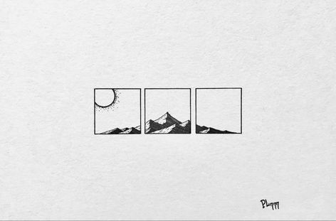 Mountains Tattoo Design, Mountain Tattoo, Small Tattoos For Guys, Line Art Tattoos, Hand Tattoos For Guys, Japanese Tattoo Art, Mini Drawings, Morning Sun, Simplistic Tattoos