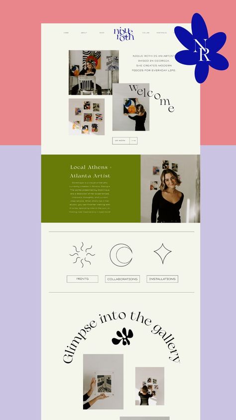 Web Design Personal Website, Simple Personal Website, Ethereal Website Design, Artsy Website Design, Website Design Moodboard, Sophisticated Web Design, Illustrator Website Design, Artist Website Design Inspiration, Artist Web Design