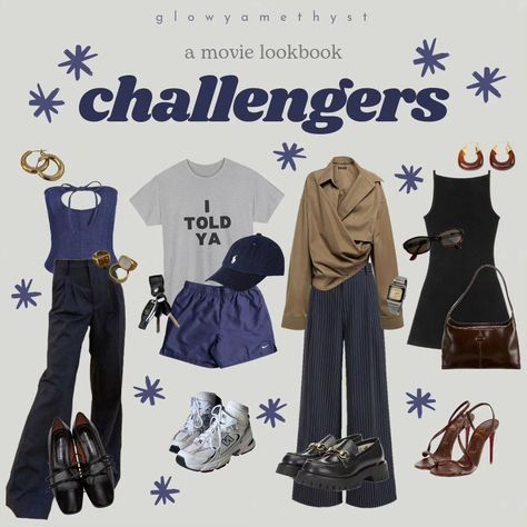 🎾 challengers lookbook 🌟 • COME ON !!!! what a great movieee i need to rewatch it!!! have you seen it ? • fc: 92.1k date: may 17th • tags: #glowyamethyst #moodboard #moodboards #zendaya #challengers #challengersmovie #tashiduncan #mikefaist #joshoconnor ] Sleepy Clothes, Zendaya Challengers, Challengers Movie, Movie Outfits, Zendaya Outfits, Movies Outfit, Fashion Tv, May 17, Have You Seen