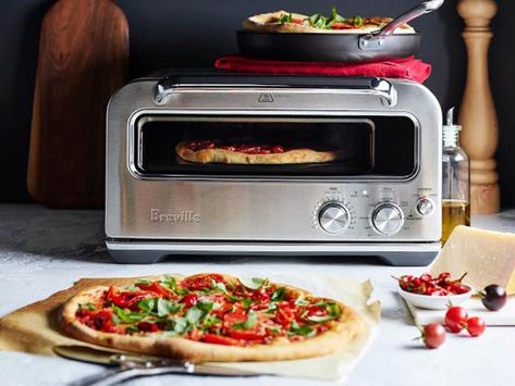 Breville Pizza Oven Delivers Woodfire Pizza In 2 Minutes Breville Oven, Indoor Pizza Oven, Electric Pizza Oven, Pizza Oven Recipes, Pizza Maker, Cooking Pizza, Smart Oven, Frozen Pizza, Pizza Restaurant