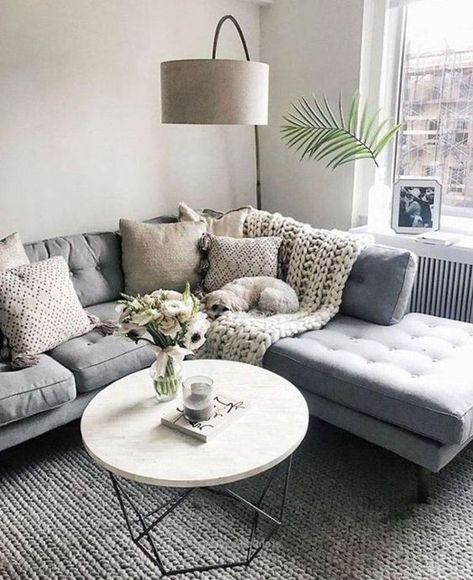 Scandinavian ideas; grey living room; cozy living room decors; modern living room. #Scandinavian #livingroom #livingroomdecors Couch Small Living Room, Sofa Boho, Scandinavian Design Living Room, Minimalist Dekor, Interior Design Minimalist, Boho Chic Living Room, Minimalist Living Room Design, Corner Couch, Grey Couches