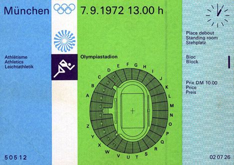 Adrian Frutiger designed this type (Univers) used for the 1972 Olympics in Munich. The design of the graphics get to be paramount because the typeface is simple and straightforward and the viewer doesn't get distracted by it. It serves its purpose of relaying important information kind of on a subliminal level, with no thought to what the type looks like. Adrian Frutiger, 1972 Olympics, Multi-sport Event, Otl Aicher, Money Design, Business Signage, Vintage Graphic Design, Football Design, Book Layout