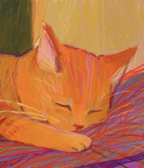 Holly Warburton, Arte Peculiar, 강아지 그림, Queer Art, Gambar Figur, Arte Inspo, Arte Sketchbook, Pastel Art, Orange Cat