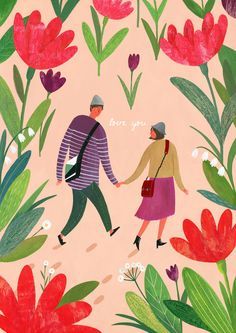 Paar Illustration, Cup Of Jo, Illustration Blume, Animal Illustrations, Painting People, Couple Illustration, Fun Illustration, Arte Inspo, Art Et Illustration