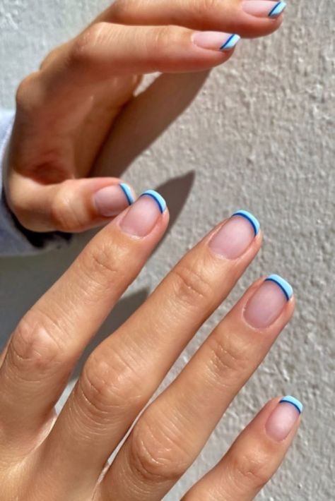 Blues Colors, Cutesy Nails, Nails Styles, Square Nail Designs, Nails 2022, Short Square Nails, Minimal Nails, Vacation Nails, Monday Blues