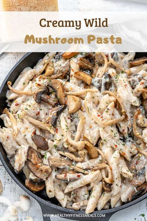 Wild Mushroom Pasta Recipes, Triple Mushroom Pasta, Wild Mushrooms Recipes, Fungi Pasta, Wild Mushroom Pasta, Pasta With Wild Mushrooms, Pasta Recipe Easy, Wild Mushroom Recipes, Mushroom Recipes Pasta